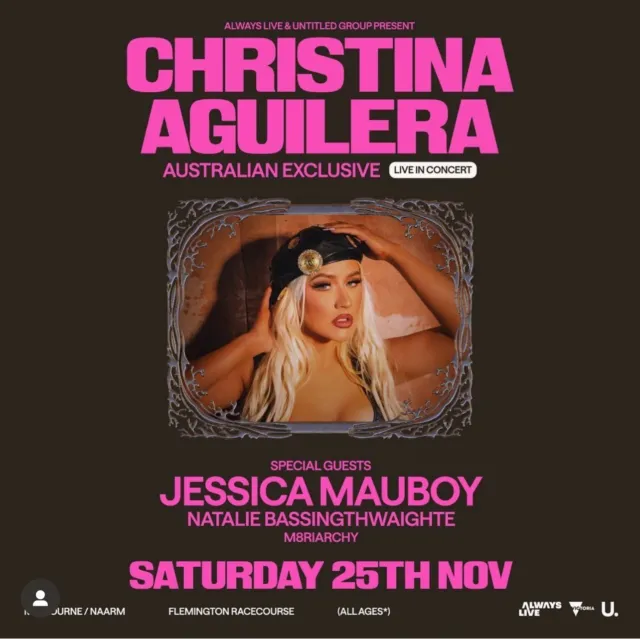 Christina Aguilera Live Melbourne 25 November WHAT A GIRL WANTS VIP X2 Tickets