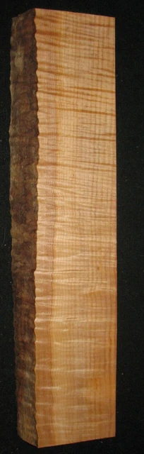 Cuchillo artístico artesanal tallado bloque de madera de arce rizado llama 24" AAAA