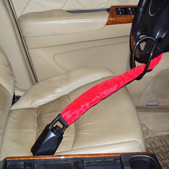 Car Steering Wheel Lock Security Safe Anti-theft Lock with 2 Keys Black+Red