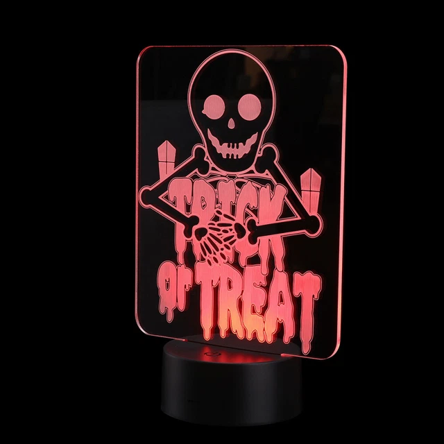 Luce notturna 3D Halloween 3D Illusione ottica 3d Lampada da scrivania USB Luminosa