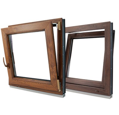 1 Anta&Ribalta 2 o 3 vetri aluplast Finestre in PVC Aluplast 4000 NOCE o QUERCIA DORATA 