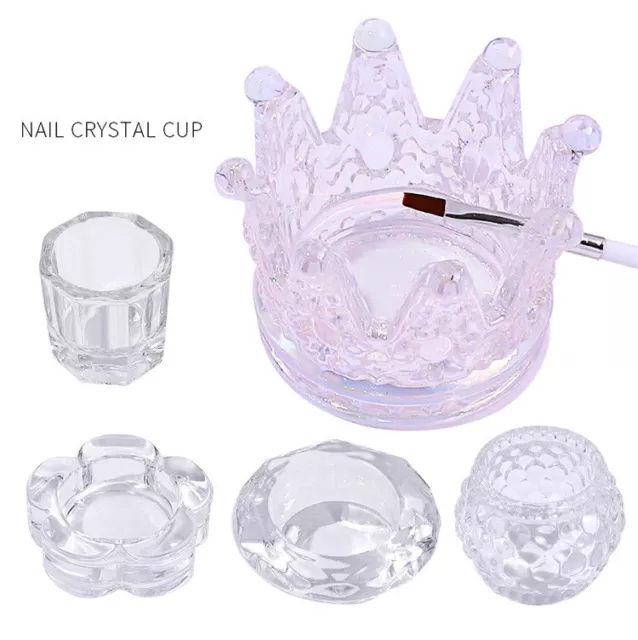 9 Style Glass Crystal  Dappen Dish Cup Nail Art Acrylic for Liquid Powder Tools 2