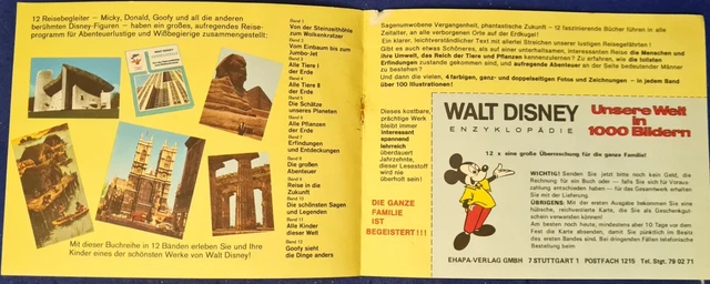 Micky Maus Comic Heft Beilage Doppel Karte von Nr.50 1971 Z 1 (549)