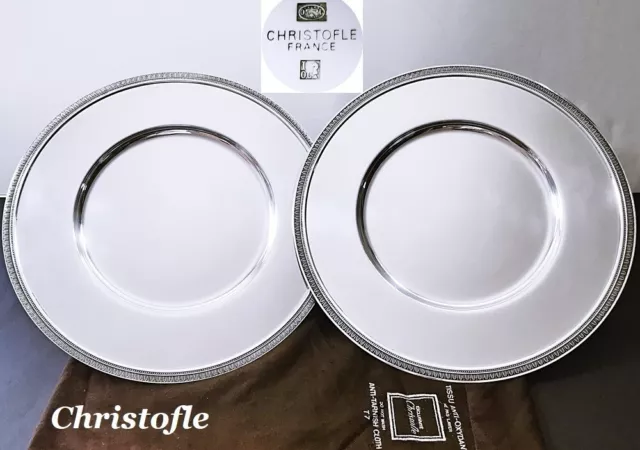 CHRISTOFLE Malmaison * 2 exklusive Platzteller Ø 30 cm Platten * versilbert Top
