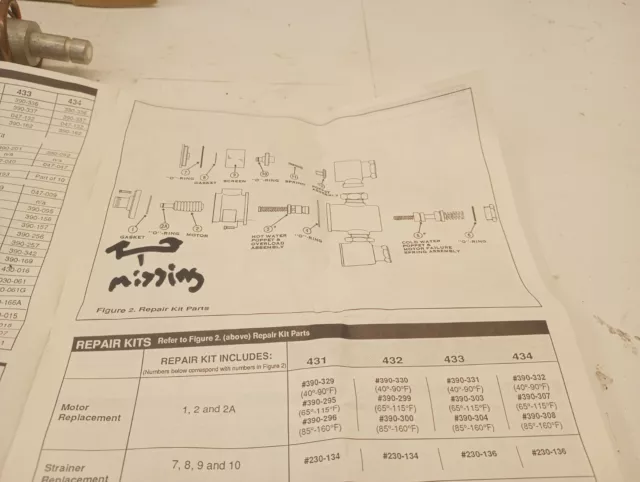 MCC Powers Process Controls 390-299 Series 432 Hydroguard Motor Replacement Kit