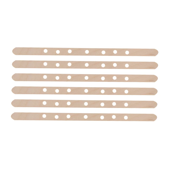 HG (180x10mm 7 Hole)50Pcs Candle Wick Holder Birch Easy Use Reusable Wooden Wax