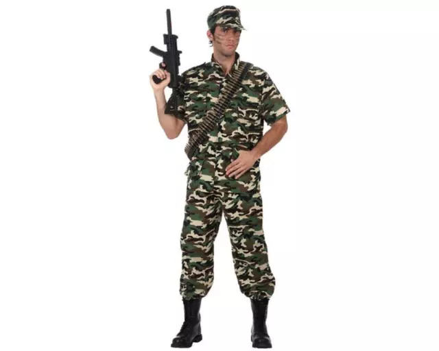 COSTUME MILITARE MIMETICO soldato uomo marines divisa verde