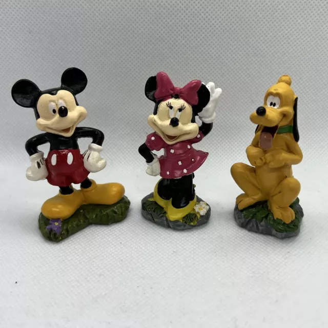 DISNEY Mickey Minnie Mouse & Pluto DIG Resin Figures Figurines 2.5" VINTAGE!