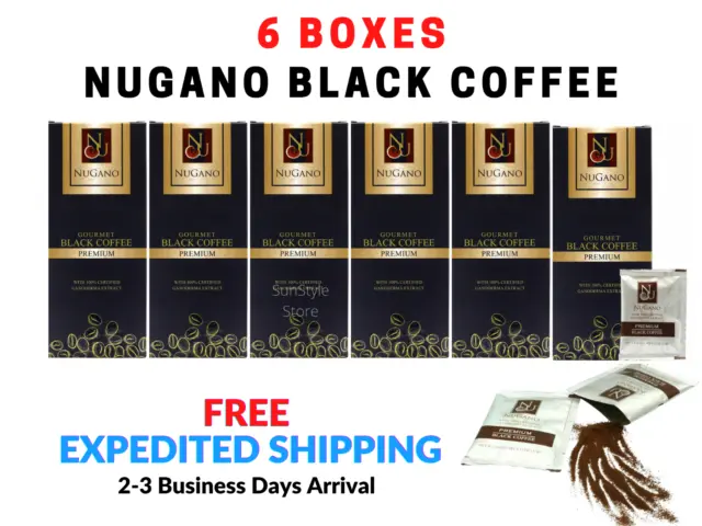 6x Nugano Premium Black Coffee Organic Ganoderma FREE SHIPPING