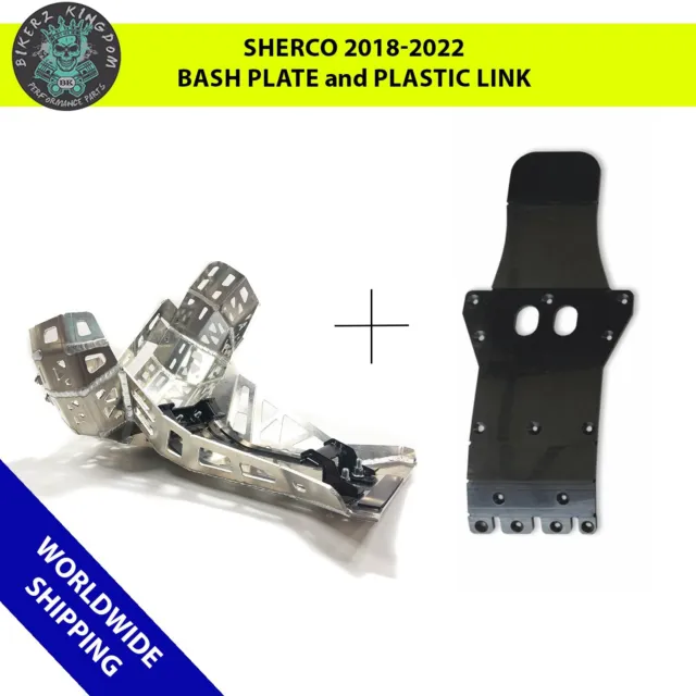 Sherco Bash plate INCLUDES PLASTIC LINK Sump Guard Skid  SE-R 250/300 2018-2022