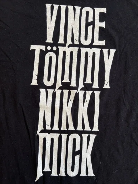 Vtg MOTLEY CRUE Vince Neil Tommy Lee Nikki Mick Mars Concert Tour SHIRT XL Black