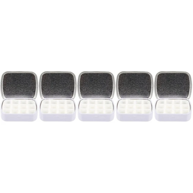 5 Sätze leer Aquarell-Zinn-Aquarellfarbe Paletten Aquarell Zinnbox mit 12