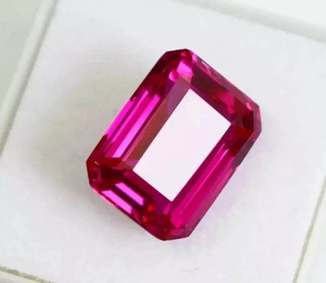 Pietra Rosa PIETRA PREZIOSA RARA sfusa certificata taglio smeraldo ceylon zaffiro ...
