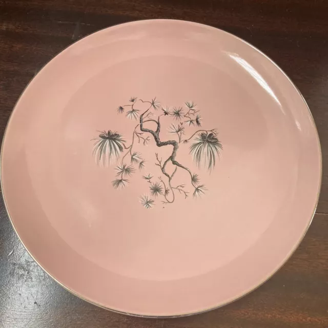 Vtg MCM 1950s Taylor Smith & Taylor Dwarf Pine Pink Salad/Luncheon Plate 8-1/4"