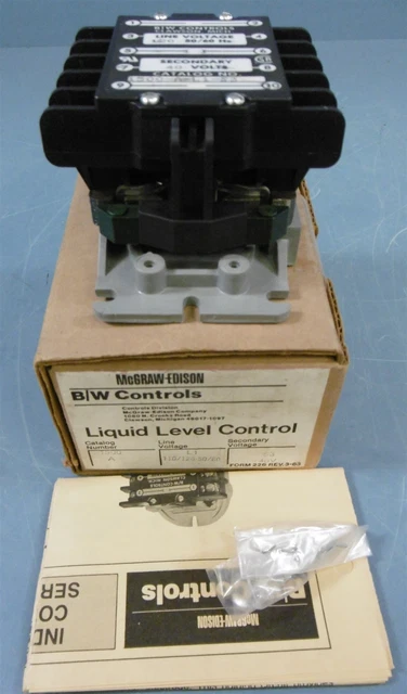 McGraw-Edison B/W Controls Liquid Level Control 120 V 50/60 Hz 40 V 1500-A-L1-S3