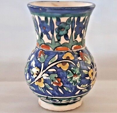 vintage israel Armenian vase pottery ceramic Hand painting JERUSALEM 5O'S