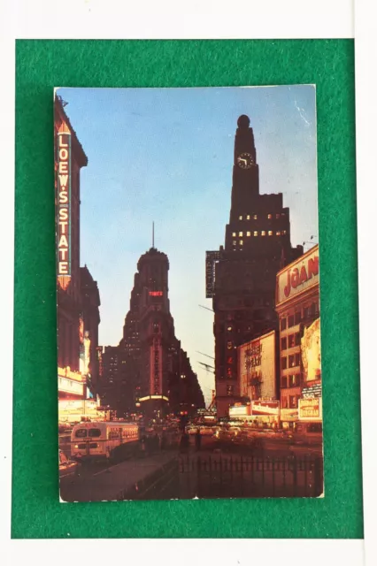 Cartolina Viaggiata 1955 New York Usa  Times Square Postcard 0144