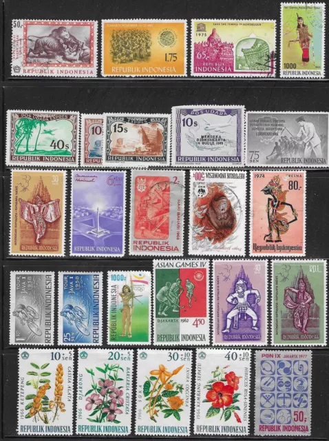 Indonesia. Selection of 65 stamps. (2 scans).