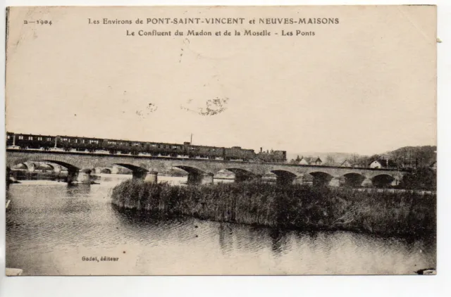 PONT SAINT VINCENT - Meurthe et Moselle - CPA 54 - Train sur le pont