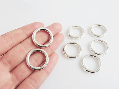 20 piezas antiguos anillos de salto abiertos en tono plateado conectores hallazgos de joyería 23 mm