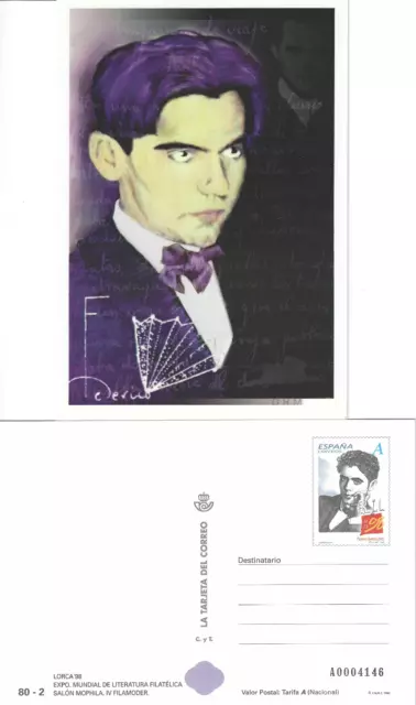 Spain Año 1998 Tarjeta Del Correo Edifil Nº 42 Federico García Lorca