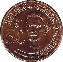 Uruguayan Coin Uruguay 50 Pesos | Independence | Jose Gervasio Artigas | 2011