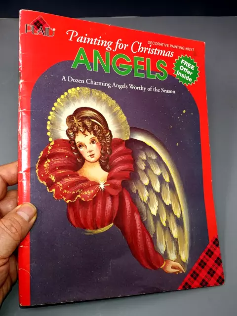 Patrón de diseño de ángeles de pintura hoja de trabajo sin usar tirones revista de libros de Navidad