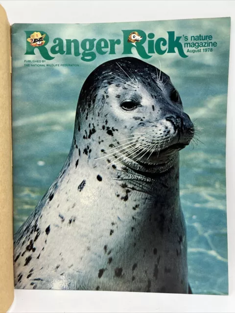 1978 AUG Ranger Rick Magazine Harbor Seal Ant Lion Owls Garter Snake Stag Beetle