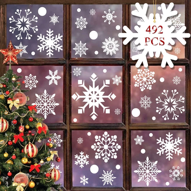 Heekpek 492 Schneeflocken Fensterbilder Weihnachten Selbstklebend Fensterdeko We