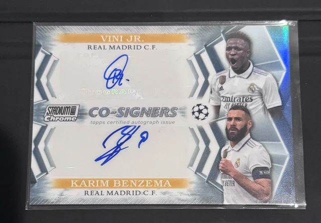 2022/23 TOPPS CHROME Stadium UEFA Benzema Vinicius JR. Dual Auto 
