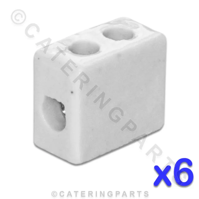 6x CERAMIC HIGH TEMPERATURE ELECTRICAL CONNECTOR BLOCKS 1 POLE 16mm 76A