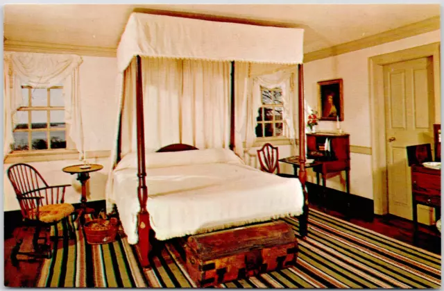 George Washington's Mount Vernon Virginia VA Bedroom Chair USA Vintage Postcard