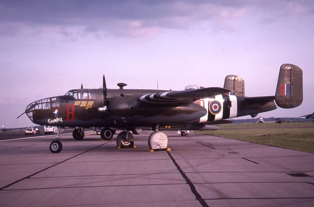 Kodachrome Slide N25644 B-25 Mitchell USAF Colours Boscombe Down 1992
