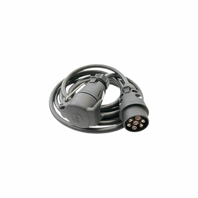 Rallonge électrique 7 Broches Pour Remorque – Longueur 1,6 M – Câble En Cuivre, Connecteur Noir