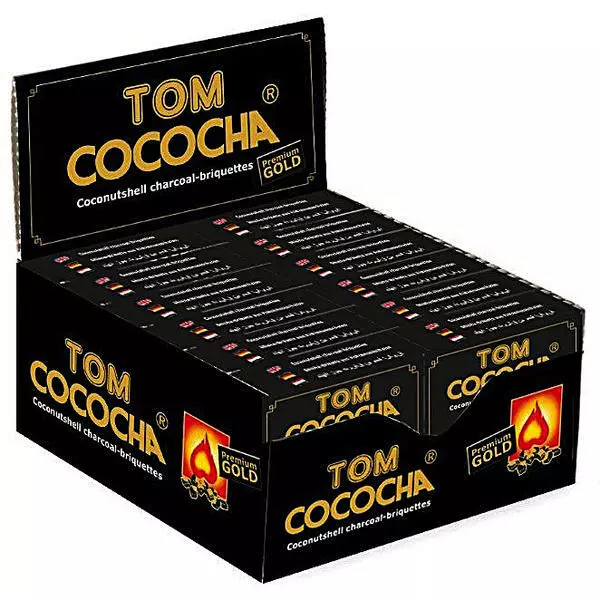 TOM Cococha Kohle Gold  Naturkohle - Kokoskohle - Shisha Kohle 12x125 g Pg.