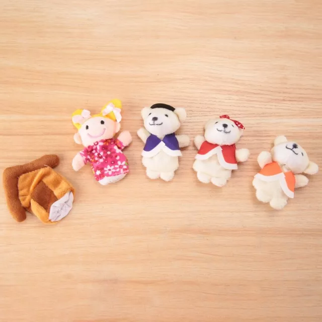 Lot of 5 pcs Finger  Fairytale Fairy Tale Goldilocks and Three Bears Q7Z3