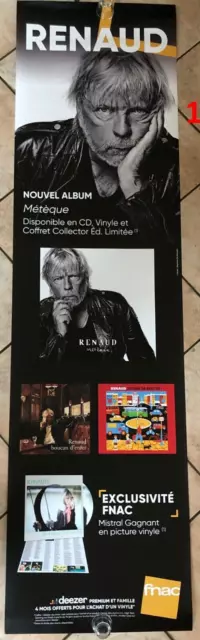 Rare Renaud Immense Plv Fnac Le Meteque 180X48Cm Mistral Gagnant Pub Poster