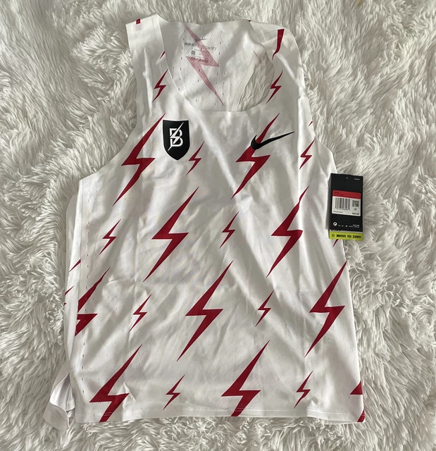 Nike Aeroswift Elite Bowerman Club Track Running Singlet White Red CW1257-100