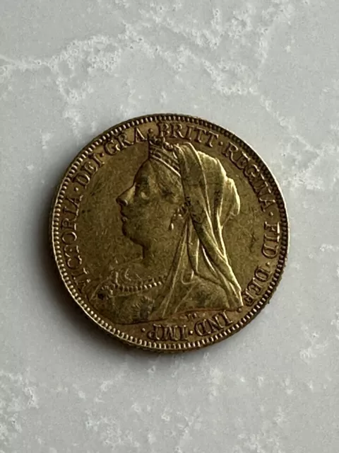 Authentic 1900 Great Britain GOLD Full Sovereign Queen Victoria Old Head