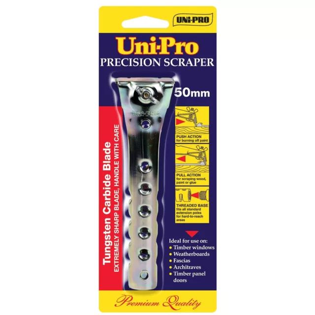 UNi-PRO 50mm Tungsten Carbide Precision Scraper Sturdy Steel Construction