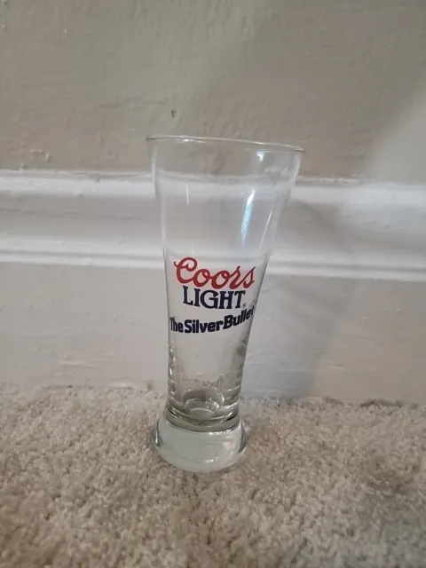Vintage Coors Light The Silver Bullet Drinking Beer Glass 5.75" Tall