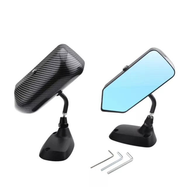 2PCS Carbon Fiber Look Rearview Mirror Car Racing Side Door Wing Mirror F1 Style