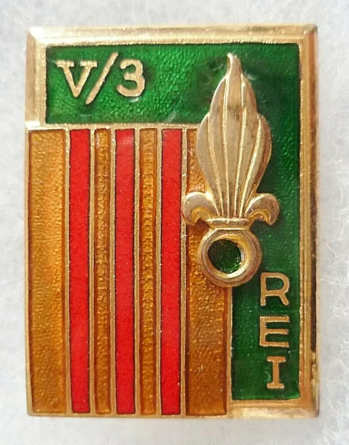 Insigne Légion Etrangère Indochine ORIGINAL 3° REI / 5° BATAILLON EO D.O.M.