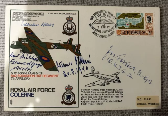 Luftwaffe Night Fighter Ace Knights cross Signed Rossbach Cover