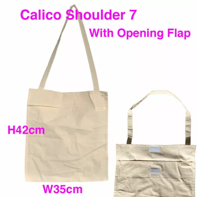 Library Calico Bag S7 Bulk Shoulder Calico Tote Bag 42cm*35cm 145gsm Pkts:1-200