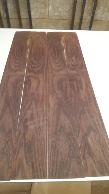 Bombay Rosewood Veneer - 4 NATURAL WOOD SHEETS - 880mm x 100mm