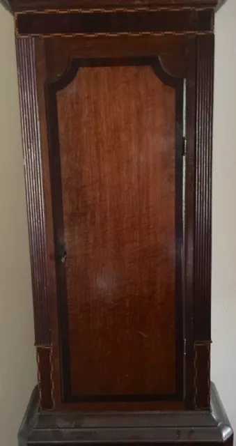 Antique Oak & Mahogany inlaid Longcase Grandfather Clock C Johnson CONGLETON 3