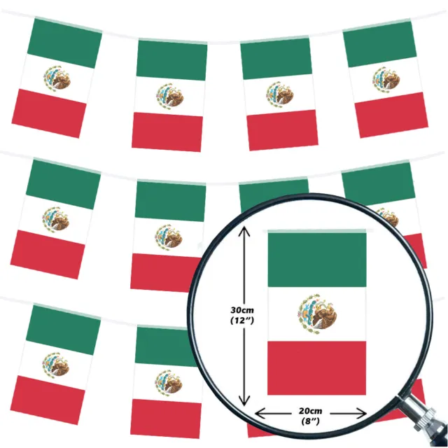 Mexican Bunting 33,100,200,400Ft Large Decoration Mexico National Country Flag