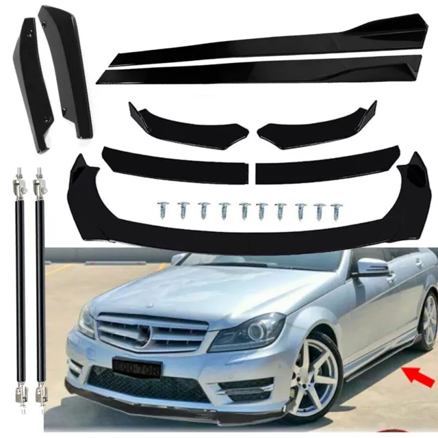 Front Bumper Rear Lip For Mercedes Benz W204 Spoiler Splitter Side Skirt Gloss