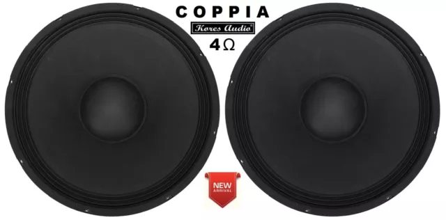 KS-1584 Coppia (2x 800W) Woofer SubWoofer Universali 15 Pollici 38 Cm 4 Ohm